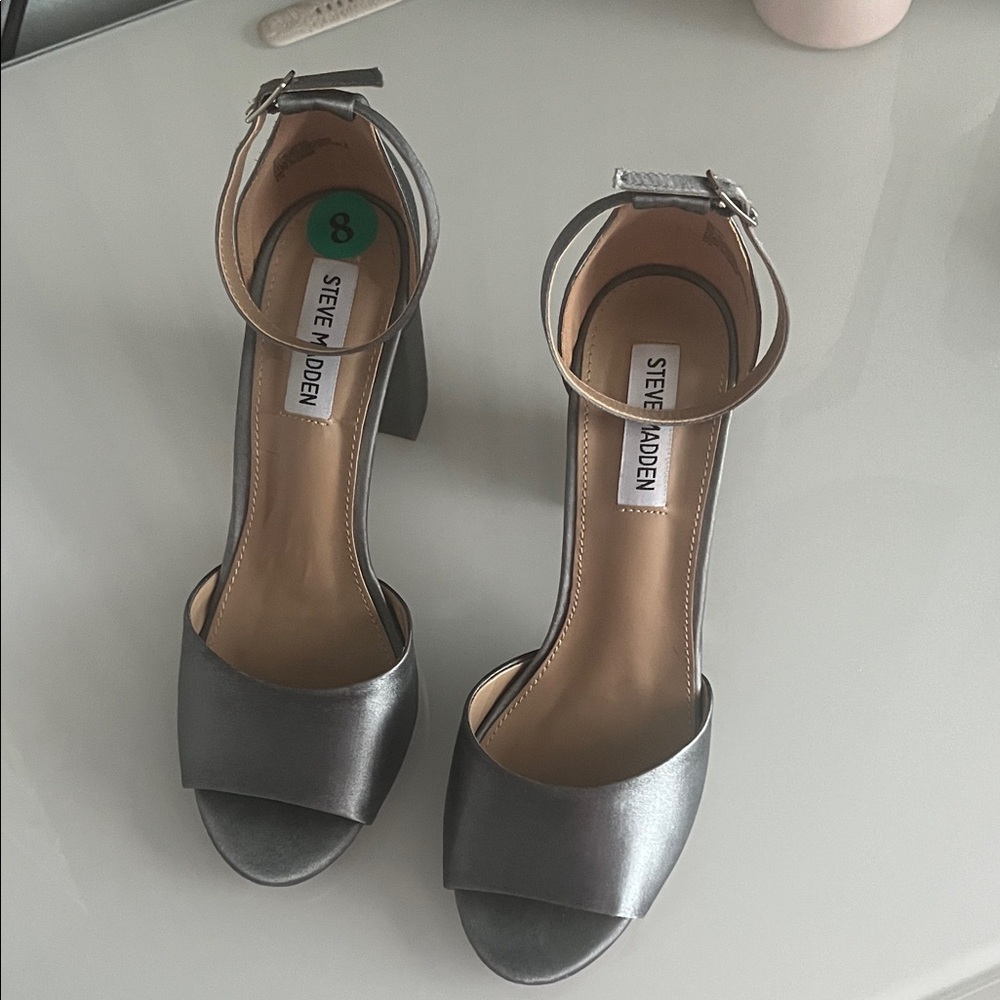 Steve Madden Charcoal Open-Toe Heels